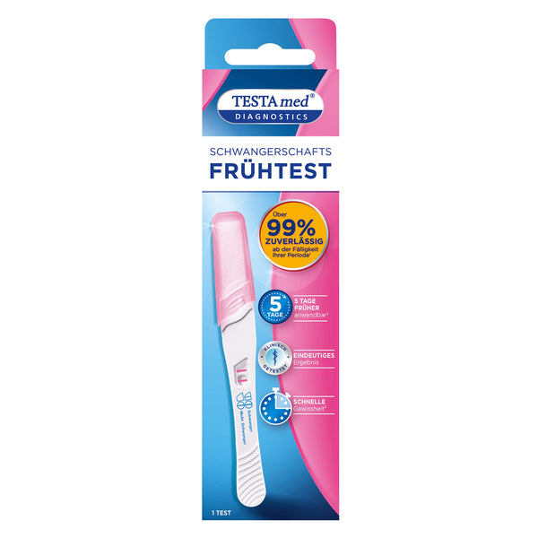 TESTAmed® DIAGNOSTICS Early Pregnancy Test, the pregnancy test provides a reliable test result of over 99%
