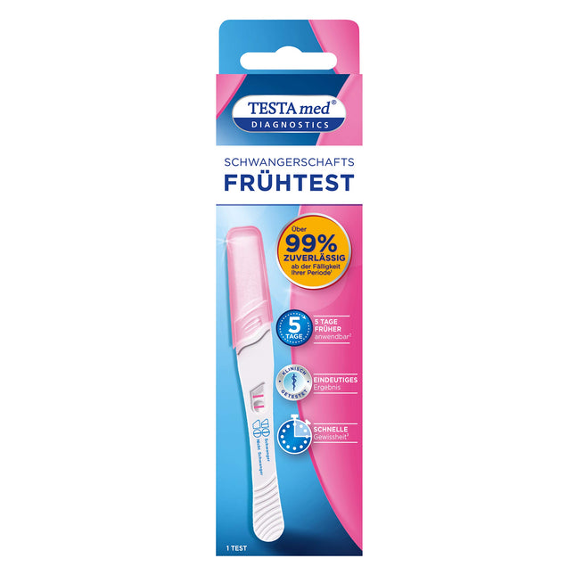 TESTAmed® DIAGNOSTICS Early Pregnancy Test, the pregnancy test provides a reliable test result of over 99%