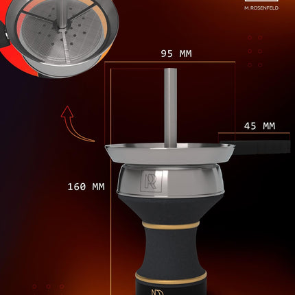 M. ROSENFELD Shisha Stone Head Set – solid shisha head with chimney attachment, glazed shisha head for optimal heat storage &amp; longer smoking pleasure