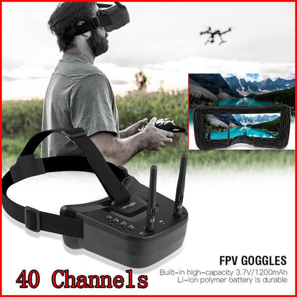 VGEBY FPV Goggles, 3 inch 480 * 320 Display 5.8G 40 Channels Mini FPV Goggles Built-in 3.7V 1200mAh Battery for FPV Drone Quadcopter