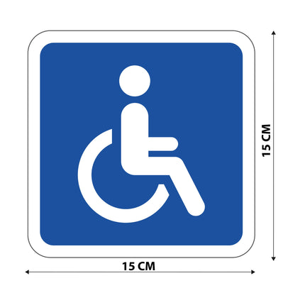 1x magnetic sign wheelchair user 15x15cm + 2x sticker disabled sign magnetic foil car wheelchair from STROBO
