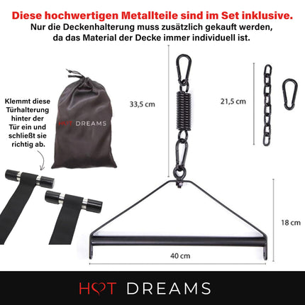 HOT DREAMS® 2-in-1 Love Swing for Door &amp; Ceiling – Deluxe Sex Swing for Couples up to 200 kg | Padded, Adjustable, Comfortable | Door Swing Sex | Erotic Swing for Adults (without Mount)