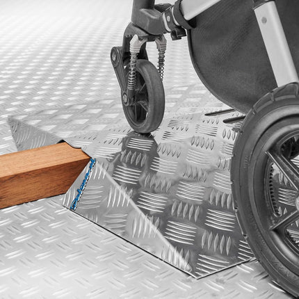 Door threshold ramp short - can be used for height differences of 12-15 cm - total length 40 cm silver