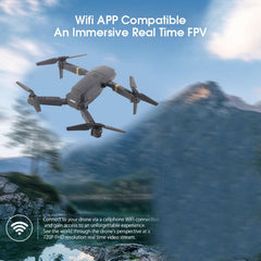 WIFI Drone, E58, Foldable 4K Aerial Camera, RC Quadcopter, 3.7V, 600mAh Li-ion Battery, RC Quadcopter Dual Camera with LED All-Round Light, Gift Choice for Boys and Girls