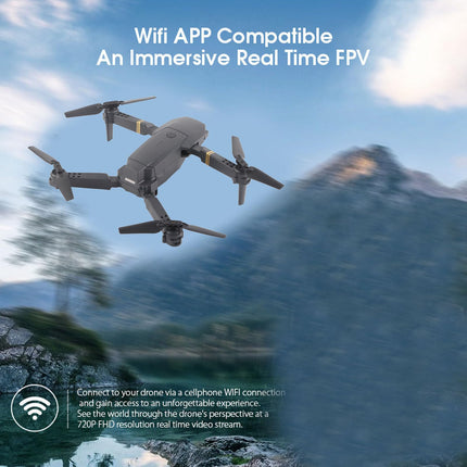 WIFI Drone, E58, Foldable 4K Aerial Camera, RC Quadcopter, 3.7V, 600mAh Li-ion Battery, RC Quadcopter Dual Camera with LED All-Round Light, Gift Choice for Boys and Girls