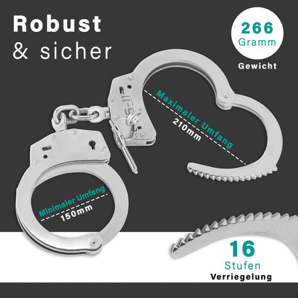 KS-11 Police handcuffs for bondage with key - Security equipment in authority quality - Professional SM sex toy for couples - sex handcuff - robust, stable handcuffs made of steel at a TOP PRICE