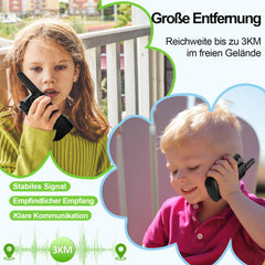 AWANFI Walkie Talkie Kids, Walkie Talkie Rechargeable Li-ion Battery, Two-Way Radio Set, Walkie Talkie VOX, LCD Flashlight, Key Lock, Walkie Talkie for Gift Camping Adventure, 3-12 Years