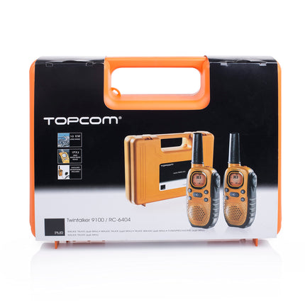Topcom Walkie Talkie – with 8 channels and a range of up to 10 km – with headset and display, RC-6404