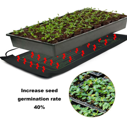 Plant Heating Mat Graphene, Heat Mat for Seedling Germination, IP67 Waterproof 20W Temperature Heating Pad Mat Warmer Bed Mat for Cultivation Greenhouse or Growbox (53*25 cm, with Thermostat Timer)