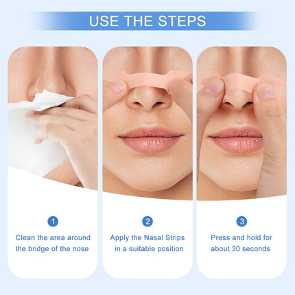 MXTIMWAN 120 Pieces Snoring Nasal Strips, Anti-Snoring Nasal Strips, Anti-Snoring Nasal Strips for Sports, Sleep Relief, Better Breathing While Sleeping (66 x 19 mm)
