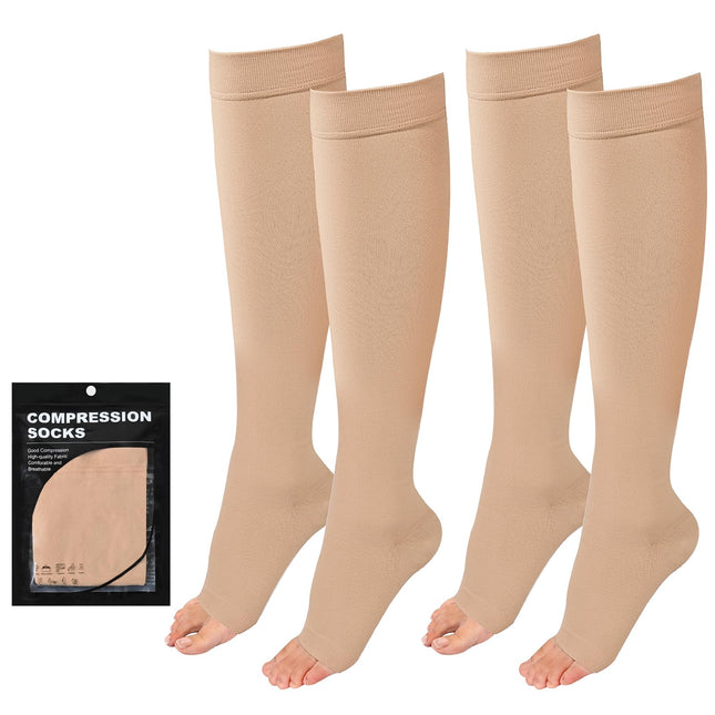 Evolyline 2 pairs of medical compression stockings for women and men 20-30 mmHg Class 2, compression socks for thrombosis stockings for women, support stockings for women, support tights for varicose veins and ankles