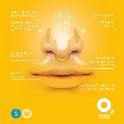 Air Max Sport nasal dilator trial pack - Nasal dilator for better breathing - 76% more airflow - 2 pieces in sizes S and M