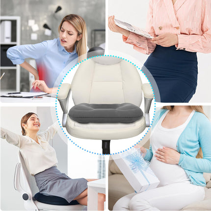 Cozlly Inflatable Orthopedic Seat Cushion, Round Hemorrhoid Seat Cushion, Inflatable Donut Cushion, Gray Inflatable Seat Cushion, for Hemorrhoids, Tailbone Pain, Wheelchairs (Gray)