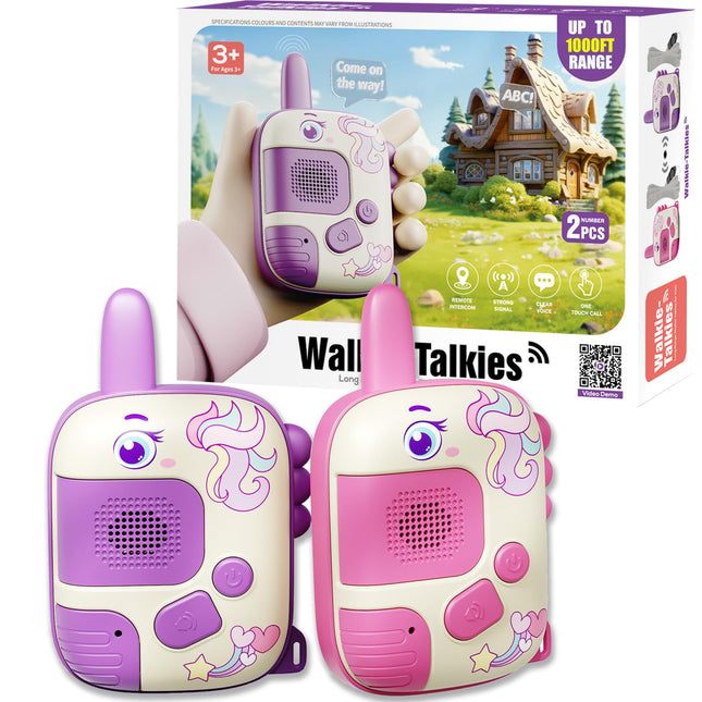 2PCS Walkie Talkies Children, Unicorn Gifts for Girls Toys from 3 4 5 6 Years Gifts Girls Outdoor Games for Children Walkie Talkie Children's Toys Christmas Gift Ideas Unicorn Toys