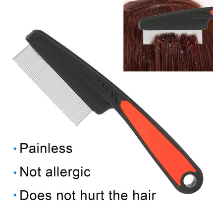 Brrnoo Metal Human Lice Comb Lausinator Nits Comb Extra Fine, Nits Comb Safely Removes Lice Made of Extra Fine Stainless Steel for Babies, Children, Adults and Pets