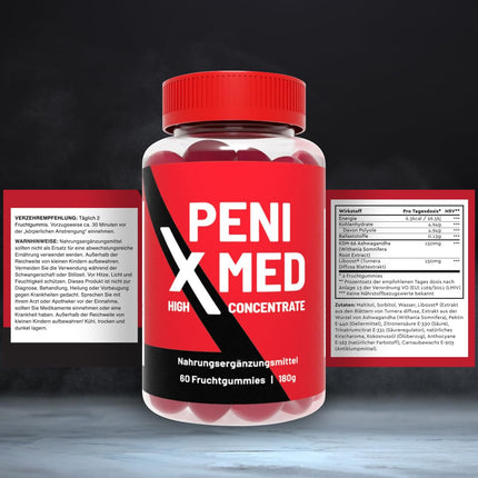 PENIXMED Fruit Gummies - Performance Enhancer for the Active Man - Cherry Flavor + Ashwagandha High Dose - Premium Libid Love Gummies for Men - Men's Supplement (1)