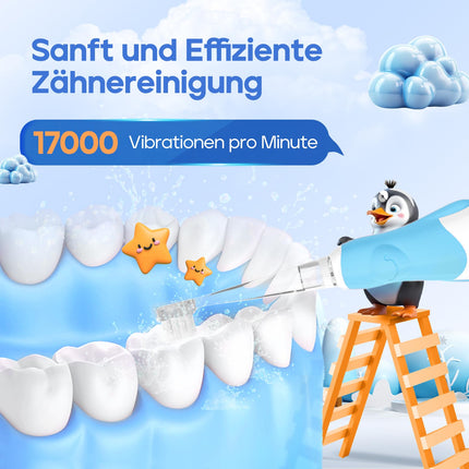 Seago Electric Toothbrush for Children and Baby Toothbrushes from 0, 1, 2, 3 Years, with LED Light, Round Soft Replacement Brushes, Electric Toothbrush for Baby, 2 Minute Smart Timer, Waterproof IPX7, SG513 (Blue)