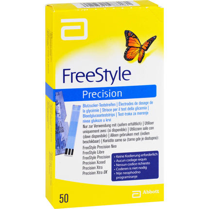 Freestyle Precision Blood Glucose Test Strips, 50 Strips