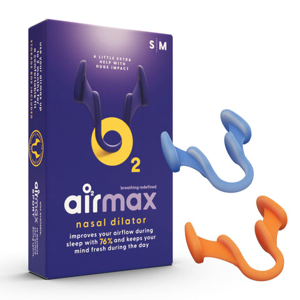 AIRMAX® Trial Pack | Nasal Dilator for Easier Nasal Breathing - Anti-Snoring - Spreads Nostrils - with Storage Case (2 Pieces Sizes S and M)
