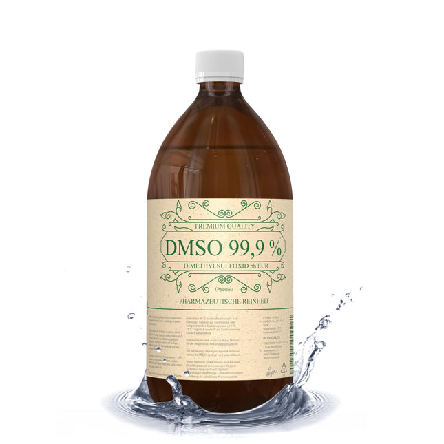 DMSO 500ml 99.9% pharmaceutical quality &amp; purity - DMSO Dimethyl Sulfoxide ph. EUR undiluted in a light-protected amber glass pharmacy bottle - DMSO 99.9% 500ml
