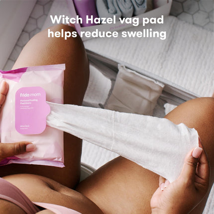 Frida Mom Witch Hazel Cooling Pads for Postpartum Care: Hospital Bag Essentials for Postpartum Pain Relief, Medical Grade Cooling Pad Inserts, Full Length, 24 Count