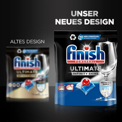 Finish Ultimate Infinity Shine Dishwasher Tablets – Dishwasher tablets for ultimate cleaning, grease-cutting power, and shine with protective shield – Gigapack with 2 x 80 tablets