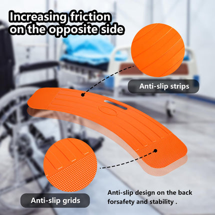 Transfer board, sliding patient transfer board with handles, bathtub entry aid, disabled aid, 150 kg weight capacity, transfer board for seniors in bed, car, wheelchair, toilet