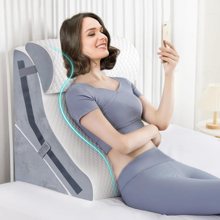 Wedge Pillow for Sleeping, Orthopedic Bed Wedge Pillow Set, 15-in-1 Adjustable Memory Foam Wedge Pillow After Surgery, 9 &amp; 16 &amp; 20 Inch Height 3-in-1 Incline Pillow Wedges for Acid Reflux