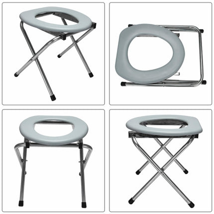 AIRM Health Foldable Commode Chair – Comfort Toilet Seat with Bucket and Lid – Toilet Aid for Seniors, Pregnant Women, Nursing &amp; Rehabilitation – Foldable Care Toilet for Home