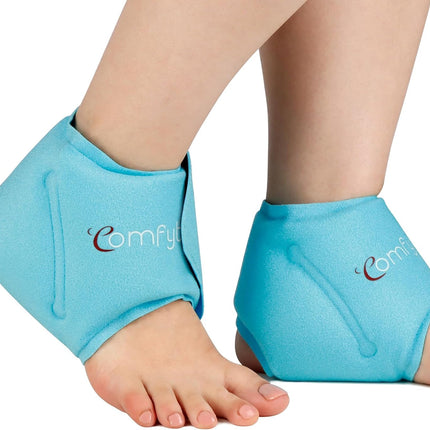 Comfytemp Cooling Cuff Foot Ankle Gel Cooling Pads (2 Pack), Cooling Bandage Ankle Pain Relief, Cold Warm Compress Reusable Ice Packs Achilles Tendon 30x11cm