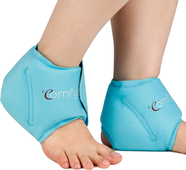 Comfytemp Cooling Cuff Foot Ankle Gel Cooling Pads (2 Pack), Cooling Bandage Ankle Pain Relief, Cold Warm Compress Reusable Ice Packs Achilles Tendon 30x11cm