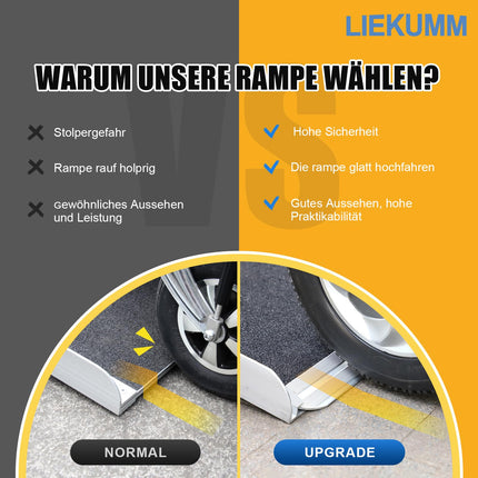 LIEKUMM Wheelchair Ramp 77 cm Wide, 300 kg Capacity Folding Wheelchair Ramp, 91 cm Aluminum Wheelchair Ramp for Stairs, Steps, Curbs, Threshold Ramp for Electric Wheelchairs, Strollers
