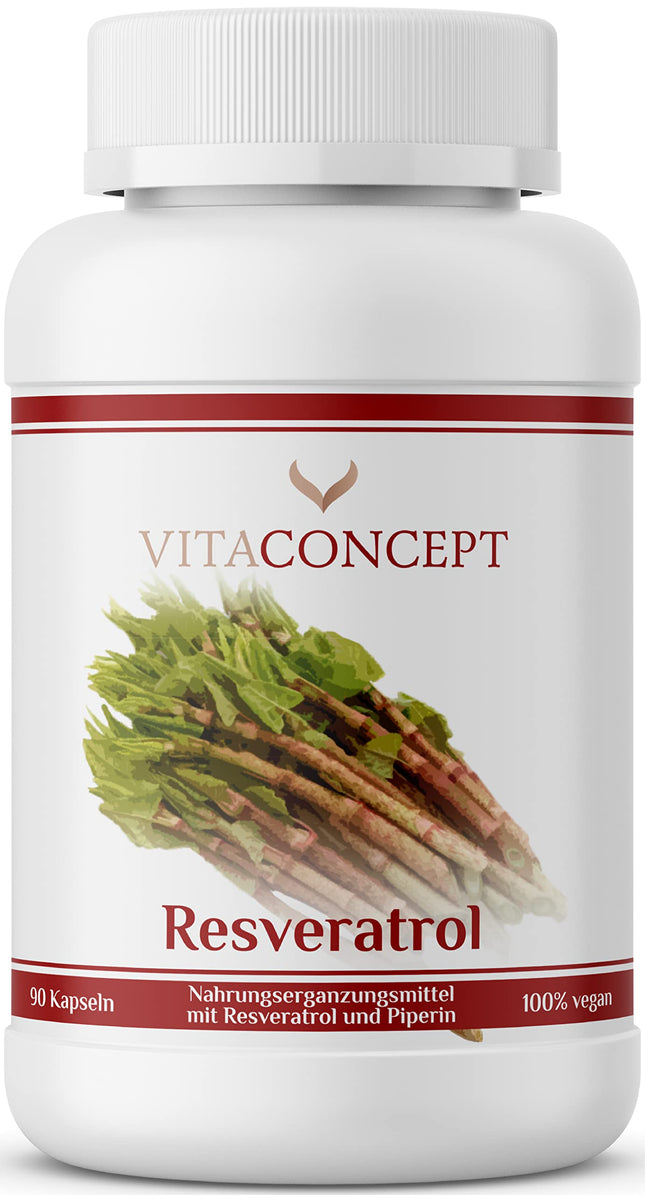 Resveratrol I The comparison winner* I 500 mg trans-resveratrol per capsule I 90 capsules (3 months) from Japanese knotweed I laboratory-tested I vegan I high-dose I Vitaconcept