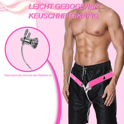 Chastity Cage Men with Anti-Fall Chastity Belt Sissy Fake Woman Penis Cage Folding Inverted Cock Cage Clip Male Large SM Sex Toy for Men (Black, 3233+Belt)