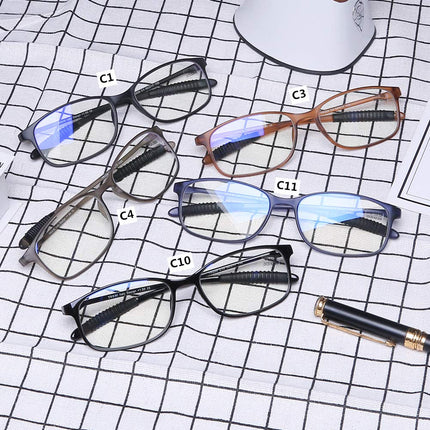 DOOViC Blue Light Filter Computer Reading Glasses Black/Rectangular Frame Glasses with Prescription for Women/Men 2.0
