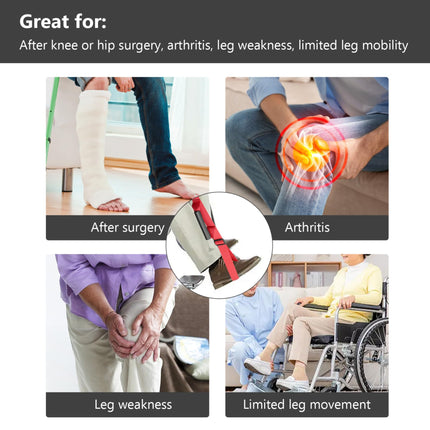 Standing Aid Bed Leg Lifter Mobility Aid for Bed Long Leg Lifter Adjustable Portable Leg Lifter Strap Tensile Strength Hip Replacement Aid with Padded Handrails Foot Loop