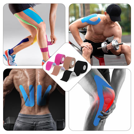 Grunda Kinesiotapes - 3 Kinesiology Tape Rolls (5cm x 5m) Kinesiotape - Professional Physio Tape and Sports Tape - Waterproof &amp; Skin-friendly Sports Tapes for Muscle Support, Knee Pain