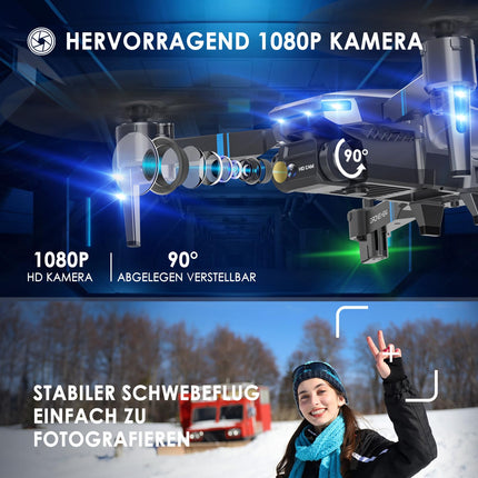 H24 Drone with Camera HD 1080P, RC Drone for Adults and Kids, Foldable Quadcopter with WiFi Transmission, 26-30 Mins Long Flight Time, Mini Drone Toy Gifts for Boys Girls Beginners