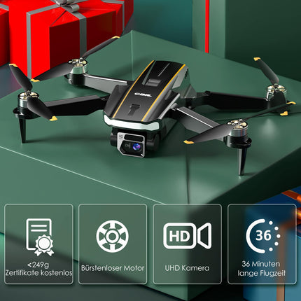 Rugged Brushless Motor Drone with Camera for Beginners, CHUBORY A68 WiFi FPV Quadcopter with 2K HD Camera, Auto Hover, 3D Flips, Headless Mode, Trajectory Flight, 2 Batteries