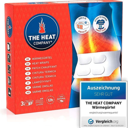 THE HEAT COMPANY Heat Belts - 3 Pack - EXTRA WARM - Best Value - 12 Hours of Cozy Warmth - Ready to Use - Air Activated - All Natural - Fits All Sizes: S-XL