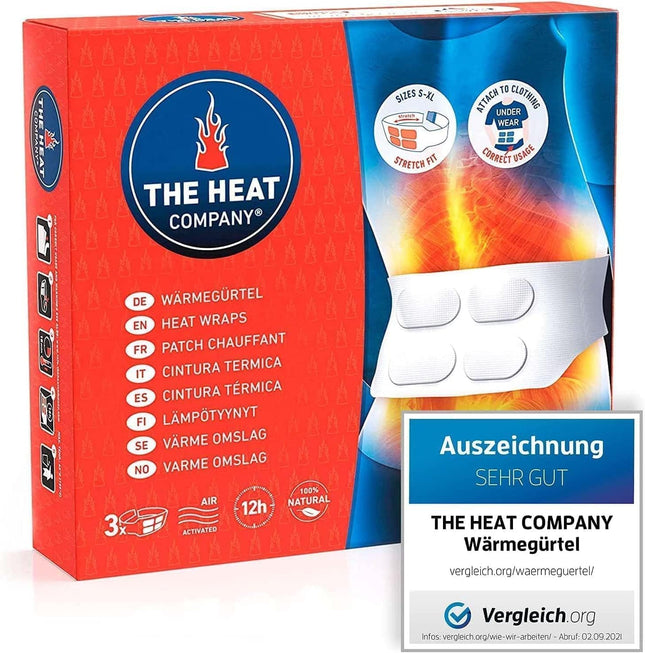 THE HEAT COMPANY Heat Belts - 3 Pack - EXTRA WARM - Best Value - 12 Hours of Cozy Warmth - Ready to Use - Air Activated - All Natural - Fits All Sizes: S-XL