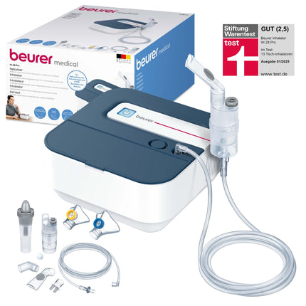 Beurer IH 28 Pro Inhaler, nebulizer set with high-quality silicone masks &amp; nasal douche, high nebulization performance, inhalation device for respiratory therapy, for children &amp; adults