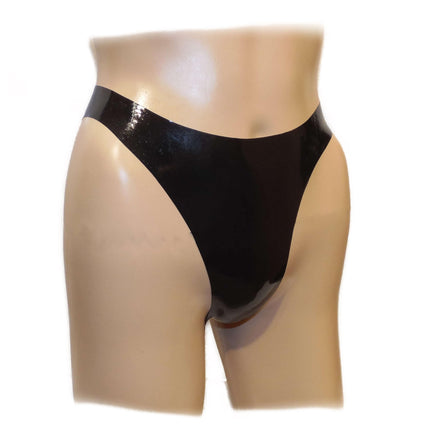 SpecialUnderwear Latex Female String Black extra hot - 0.3 mm Thick Size: L