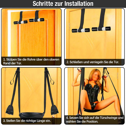 Hallowa Leather Door Love Swing Sex Swing with Seat - New Leather Upholstery Thick Fluff, Straps, Sex Door Love Slings Bondage Restraints for Adult Toys, Holds up to 180KG (Upgrade Version)