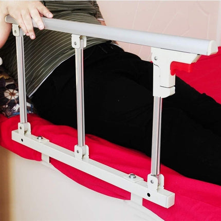 AMSXNOO Bed Rail for Elderly, Fall Out Protection Bed Foldable Adult Safety Assisted Handle Protection Folding Bumper for Home Care in Hospital, 70x40cm (Color : Silver)