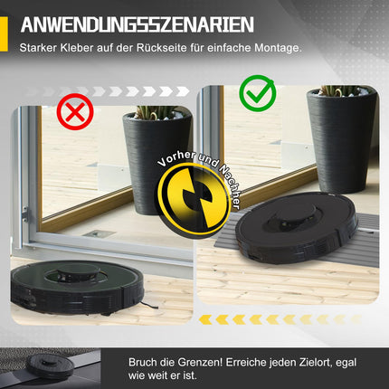 Zilchx Door Threshold Ramps 100x10x2.5cm, Self-Adhesive Threshold Ramp Made of Solid Rubber, Non-Slip Wheelchair Ramp for Door Thresholds, Robot Vacuum Cleaners, Wheelchairs, Strollers, Rollators &amp; E-Scooters, Grey