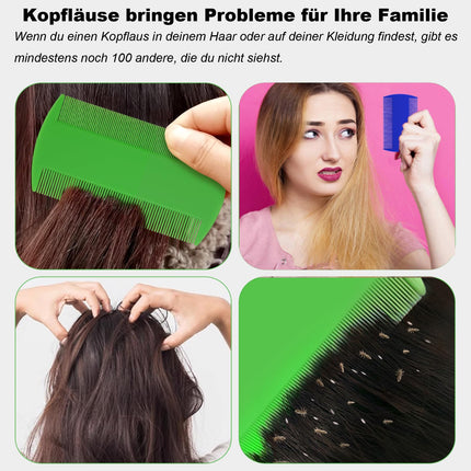 6 pieces lice comb, double-sided fine-toothed lice comb and dandruff comb, ideal as a dog comb and flea comb for cats and dogs, for removing fleas, lice and dandruff