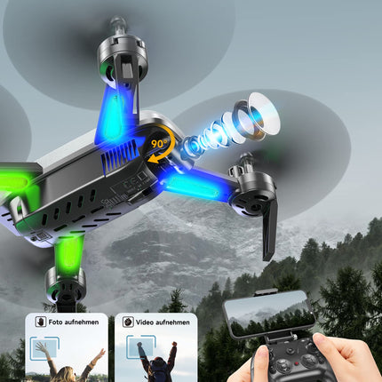 Wipkviey T6 drone with 1080p camera, RC quadcopter for beginners, WiFi FPV drone with 2 batteries, gravity sensor, flip mode, one-button takeoff/landing, one-button return, headless mode
