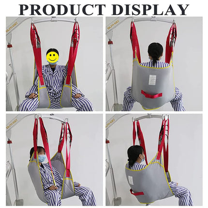 YNITJH Patient Lift Sling, Full Body Patient Lift Toilet Belt Lifting Straps Sling with Toilet Opening Split Leg Strap, Made of Mesh Fabric, Maximum Load 230kg/507 lb, C