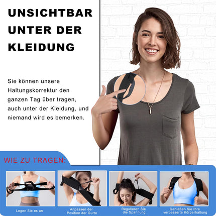 DAILIENFUS Innovative Back Straightener for an upright posture, posture correction back for an ergonomic no adjustment required, men's women's back support belt (L)